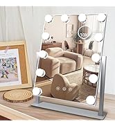 SLIMOON Hollywood Vanity Mirror with Lights, 12 Dimmable LED Bulbs Lighted Makeup Mirror with Det...