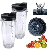 [ New Model] Replacement blender Blade and 24oz cups Accessories, Only Compatible with Nutri Ninj...