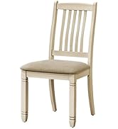 Monarch Specialties I 1265 Dining Chair, 38" Height, Set of 2, Side, Antique White, Beige Linen L...
