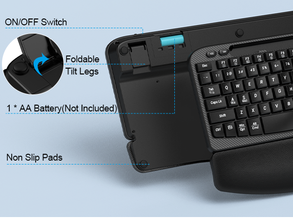 keyboard with wrist rest