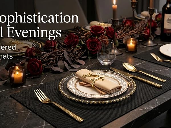 black placemats