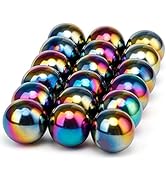 LNCOJOLM 18 PCS Rainbow Magnet Stone Ball Fidget Toys for Adults, Fidget Mangetic Rock with Fiber...