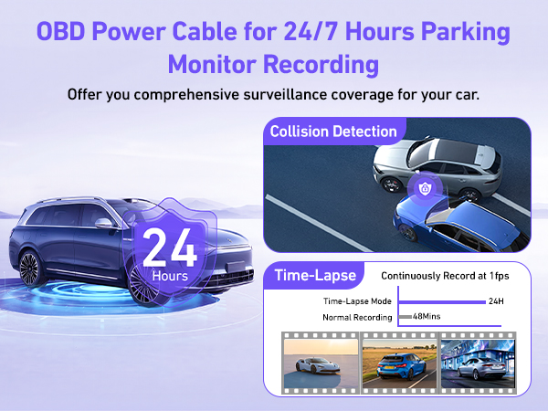 obd power cable for dash camera usb c