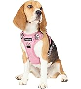 Funfox Dog Harness Medium No Pull, Adjustable 2 Clips Anti-Pull Vest with Practical Handle, Breat...