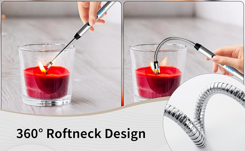 Windproof curved, 360° rotating neck