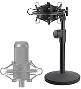 Desk AT2020 Stand, Adjustable Metal Table Mic Stand with Shock Mount for Audio Technica AT2020 AT...