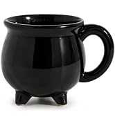 12 oz Black Cauldron Mug Halloween Witch Gothic Ceramic Tea Coffee Cup Gift | Halloween Witch Cer...