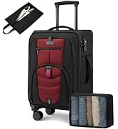 Carry On Luggage 22x14x9 Airline Approved, 22-Inch Suitcases with Spinner Wheels, Softside Carry-...