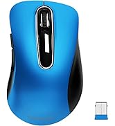 memzuoix 2.4G Portable Wireless Mouse, 1200 DPI Mobile Optical Cordless Mice with USB Receiver fo...