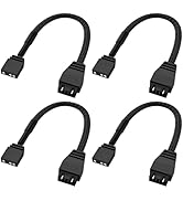Aukuoy Standard ARGB 3-Pin to 4-Pin RGB Fan Adapter Cable for NZXT AER RGB Fan -4 Pack
