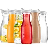 DilaBee Plastic Water Pitcher With Lid (32 Oz) Round Carafe Pitchers for drinks, Milk, Smoothie, ...