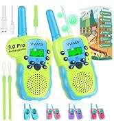 Vvinca Walkie Talkies for Kids Rechargeable Toys for Ages 5-7, Long Range 22 Channels 2 Way Kids ...