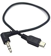Duttek Right Angled 90 Degree 3-Pole 3.5mm DC Male AUX Audio Jack to Mini USB Male Microphone Ada...