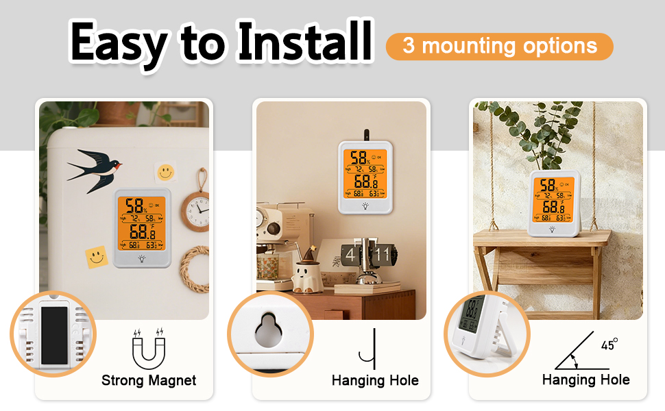 Easy to Install - 3 mounting options