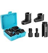 DURATECH 5PCS O2 Oxygen Sensor Socket Thread Chaser Set, 3/8" 1/2" Drive x 7/8" 22mm Oxygen Senso...