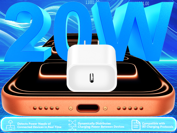 MFi Certified 2Pack 20W USB C Power Adapter Type C Wall Charger Block iPhone Charger Fast Charging