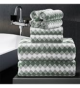 8 Piece Bathroom Towel Set Green |2 Oversized Large Bath Towels Sheet,2 Hand Towels and 4 Washclo...