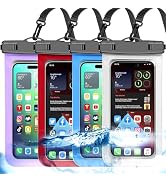 Waterproof Phone Pouch,4 Pack Multicolor Phone Waterproof Case Dry Bag,Protection Level: IP68,Bea...