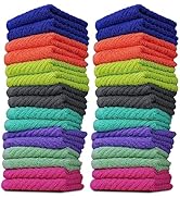 ZUPERIA Zigzag Multicolor Wash Cloths -32 Pack -12" x 12"- Highly Absorbent Soft Washcloths for F...