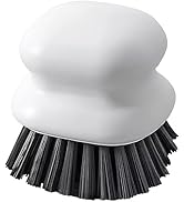 Ergonomic Handle Dish Brush for Cleaning Pots, Pans and Vegetables (White)