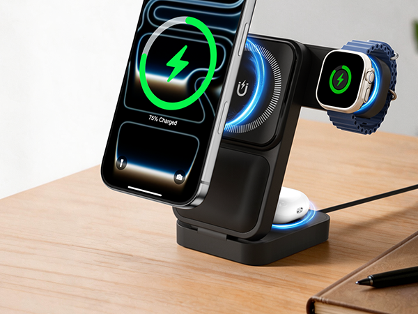 iphone magsafe charging stand wireless apple fast charging foldable magnetic