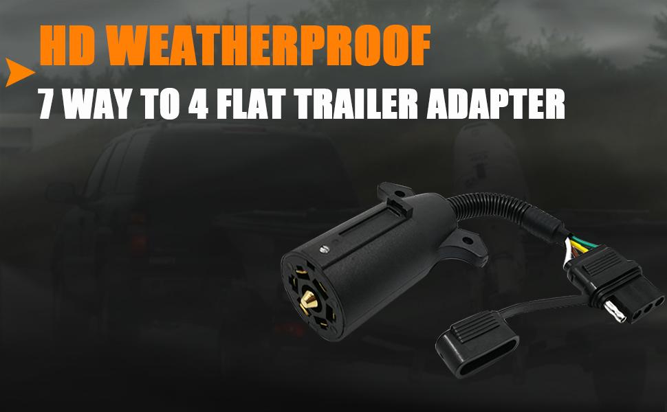 7 pin to 4 pin adapter, 7 to 4 connector, 7 way trailer connector, 7 way trailer plug