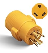 MECMO NEMA L14-30P to TT-30R 30 Amp RV Generator Adapter, 4 Prong 30A L14-30P Locking Male 125/25...