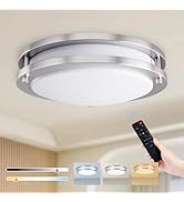 Kalium LED Ceiling Light with Remote 14 Inch Flush Mount Ceiling Light Fixture, 24W 3000K-6000K A...