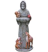 Housoutil St. Garden Statue, Resin Bird Feeder, St. Statue for Outdoor Decor, 11.81 X 4.33 X 3.34...