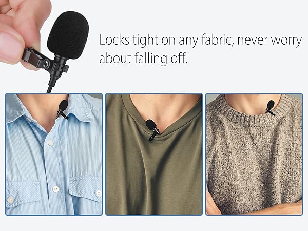 Type c Lavalier Microphone with Secure Clip