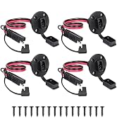 CERRXIAN 30cm 12AWG SAE to SAE Socket Sidewall Port Panel Mount Solar Cable, SAE Quick Connect Ha...