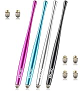 Elzo Capacitive Stylus Pens Premium Metal Slim Combo 4 Pcs Tips for All Touch Screens iPad &amp; Andr...