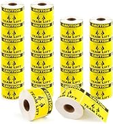 TK Thermal King, 24 Rolls 3"x5" Caution Heavy Labels Yellow Fluorescent Strong Adhesive Team Lift...
