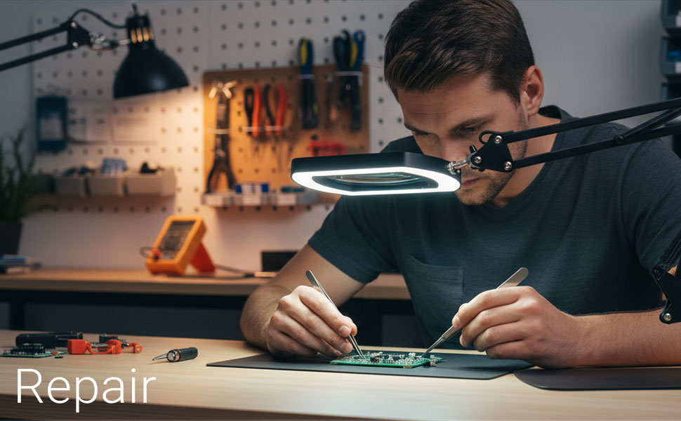 Magnifying Glass with Light and Stand