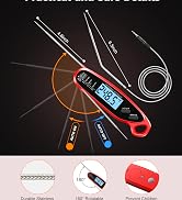 Vuwwey Instant Read Meat Thermometer Digital for Cooking with Dual Probe, Big Backlit &amp; Calibrati...