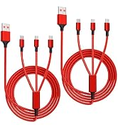 UCEC 3 in 1 Multi Charging Cable USB A to Phone/USB C/Micro USB, Universal Multiple Charger Cord,...