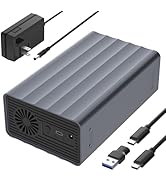 2 Bay Hard Drive Enclosure for 2.5"/3.5" SATA HDD/SSD Up to 48TB, Aluminum External HDD Enclosure...