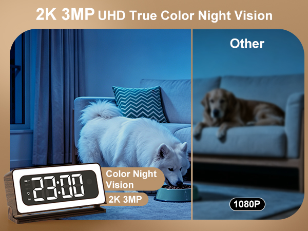 clock camera with audio and video