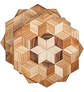 Wooden Trivets for Hot Dishes - 2 pcs Natural Handmade Wood Trivet Mat - Sturdy and Durable 7.5''...