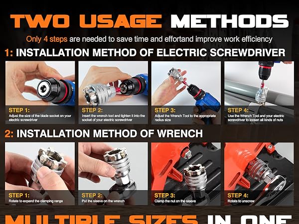 Universal Socket 2-Way Use Drill Ratchet Wrench Adapter