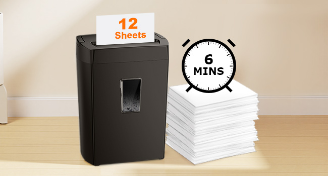 Bonsaii 12-Sheet Cross Cut Paper Shredder