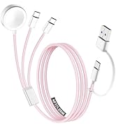 Travel Essentials for Apple Watch Charger, Multi Charging Cable for iPhone Charger, 3 in 2 USB C ...