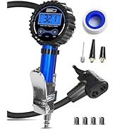GERCHWAY Presta Valve Air Chuck – Digital Bike Tire Inflator with Pressure Gauge – Schrader to Pr...