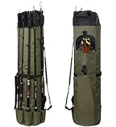 LEADALLWAY Fishing Rod Bag Durable Folding Oxford Fabric Fishing Tackle Carry Case Bag Multifunct...