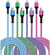 USB C to Lightning Cable, 6Ft/4Pcs Mfi Certified Thunderbolt to Lightening Cord, C-Type Apple Fas...