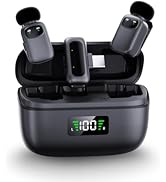 METTOMUS Wireless Lavalier Microphone for Android/Camera/Laptop with Charging Case, Third-Level N...