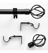 jinchan Black Curtain Rods for Windows 72 to 144 Inch, Extra Long 1 Inch Diameter Heavy Duty Outd...