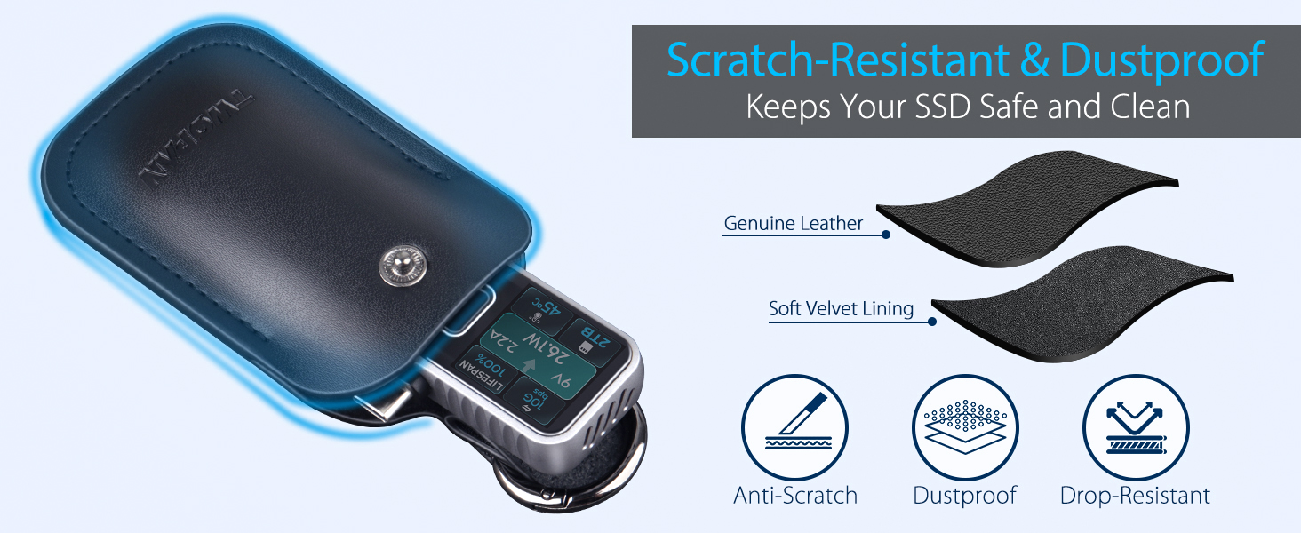 TWOPAN Nano SSD Genuine Leather Case