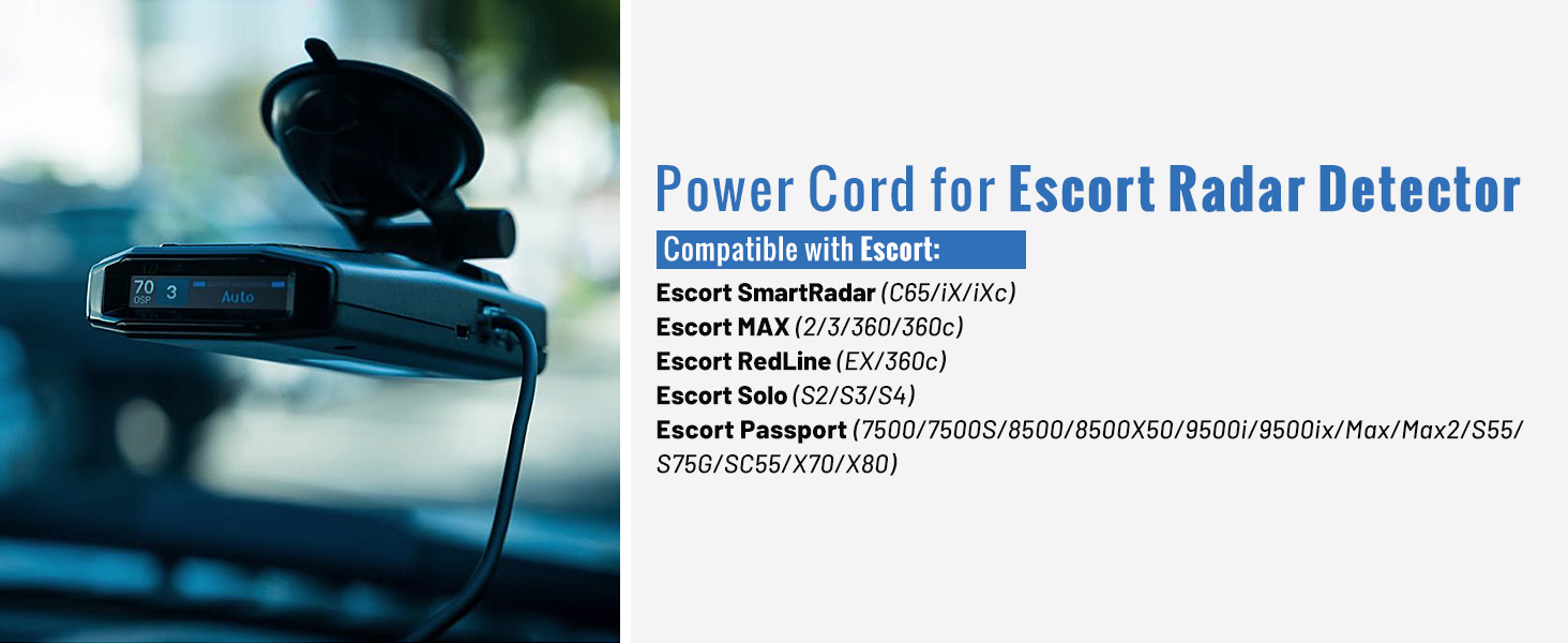 car charger adapter power cord rj11 for radar detector