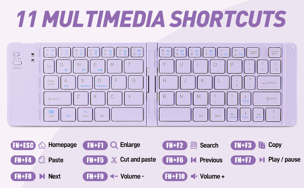 Foldable Mini Rechargeable Bluetooth Keyboard and Mouse Combo,